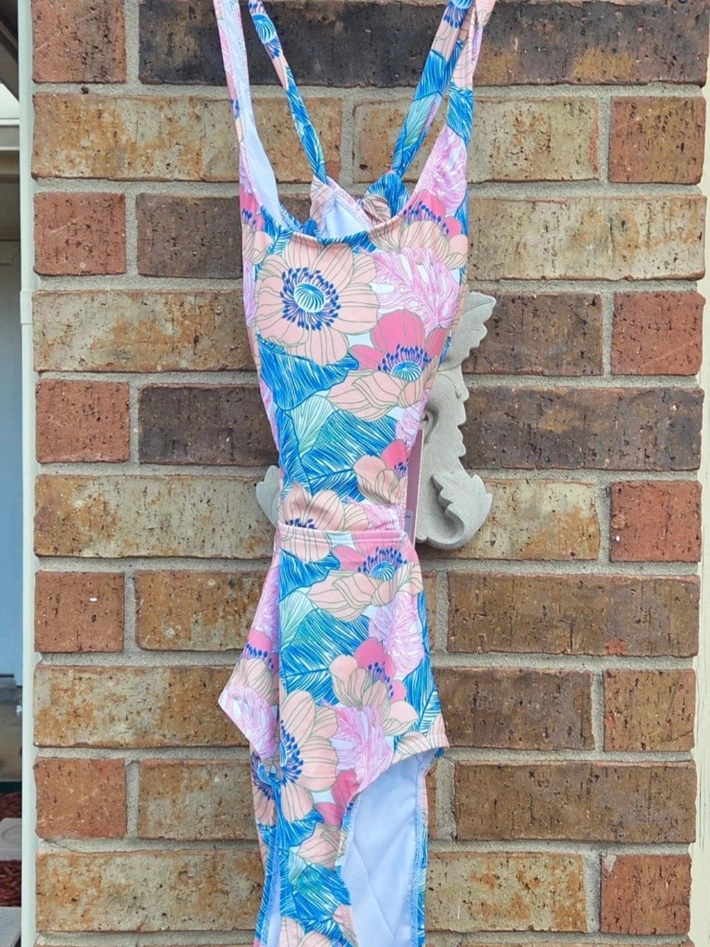 Juicy Couture Pink & Blue Floral One-Piece Swimsuit